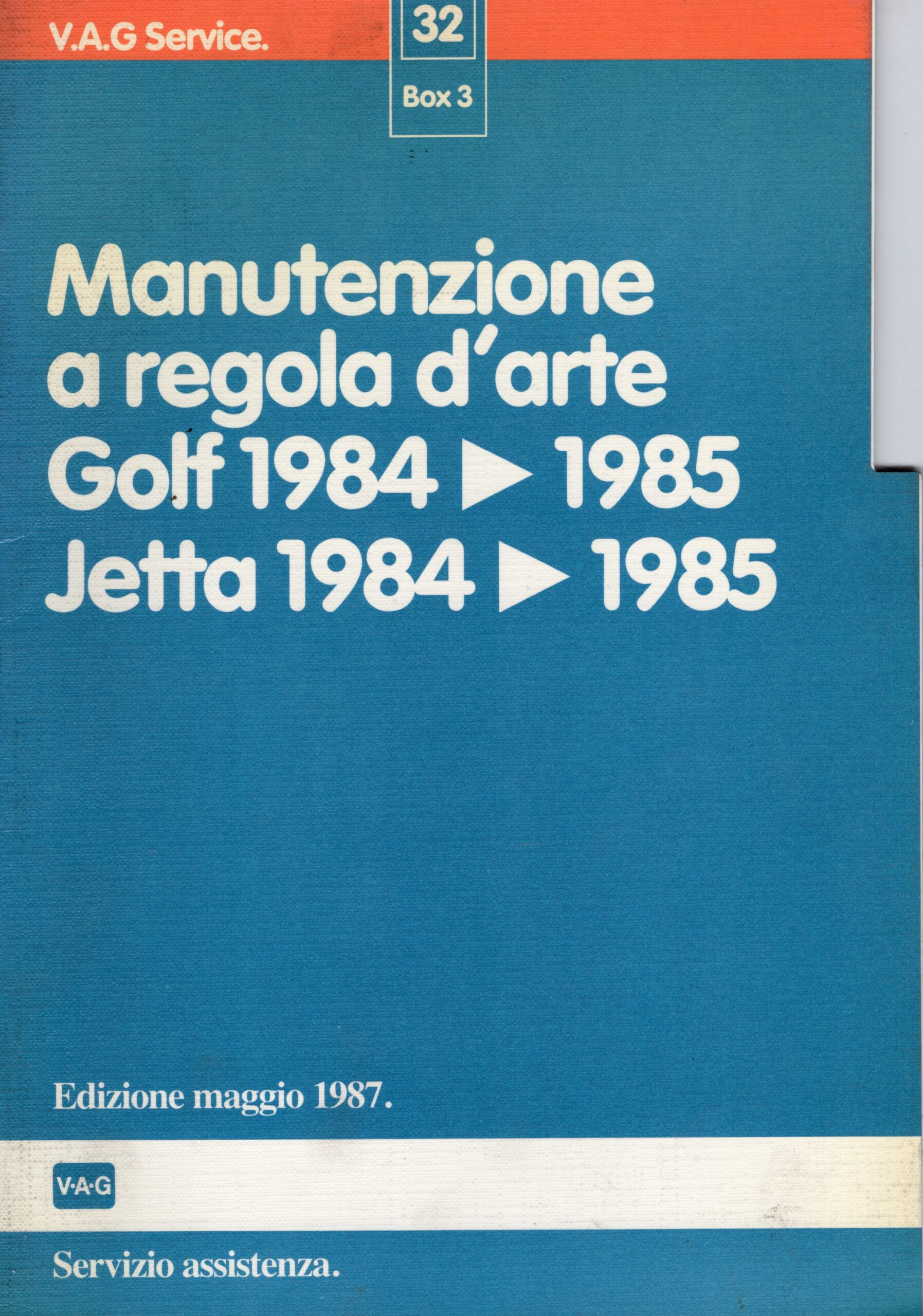 Manutenzione a regola d'arte manuale officina VW Golf 1984-1985