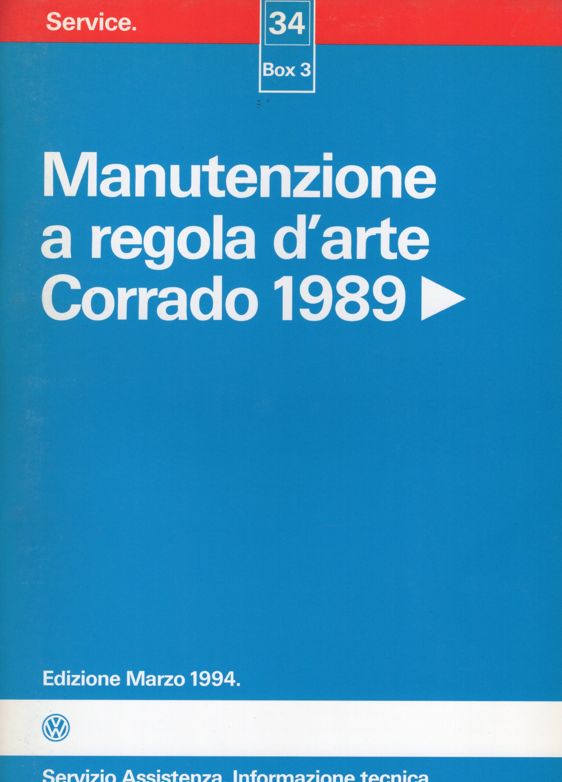Manutenzione a regola d'arte manuale officina VW Corrado 1989 in poi