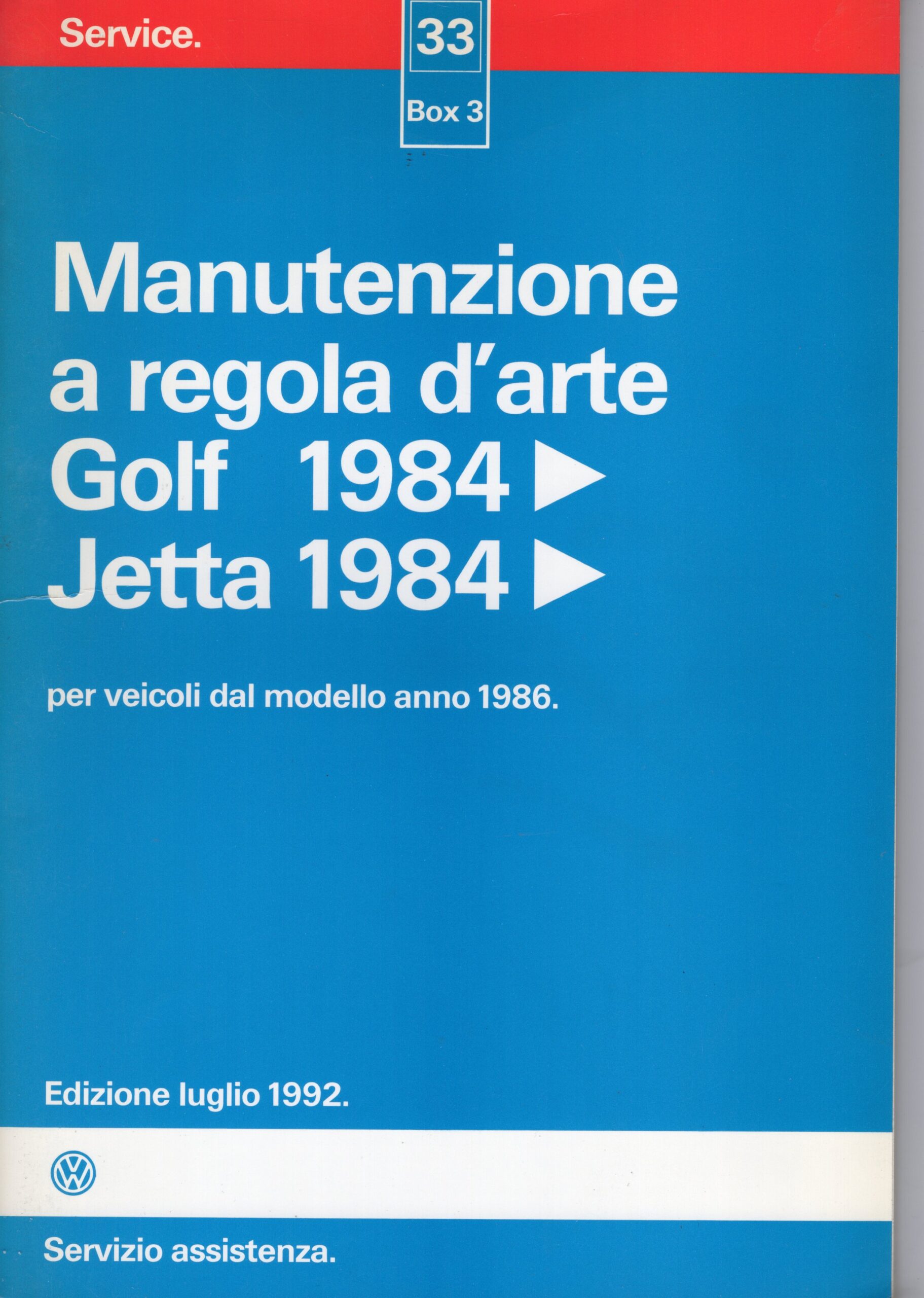 Manutenzione a regola d’arte manuale officina VW Golf dal 1986
